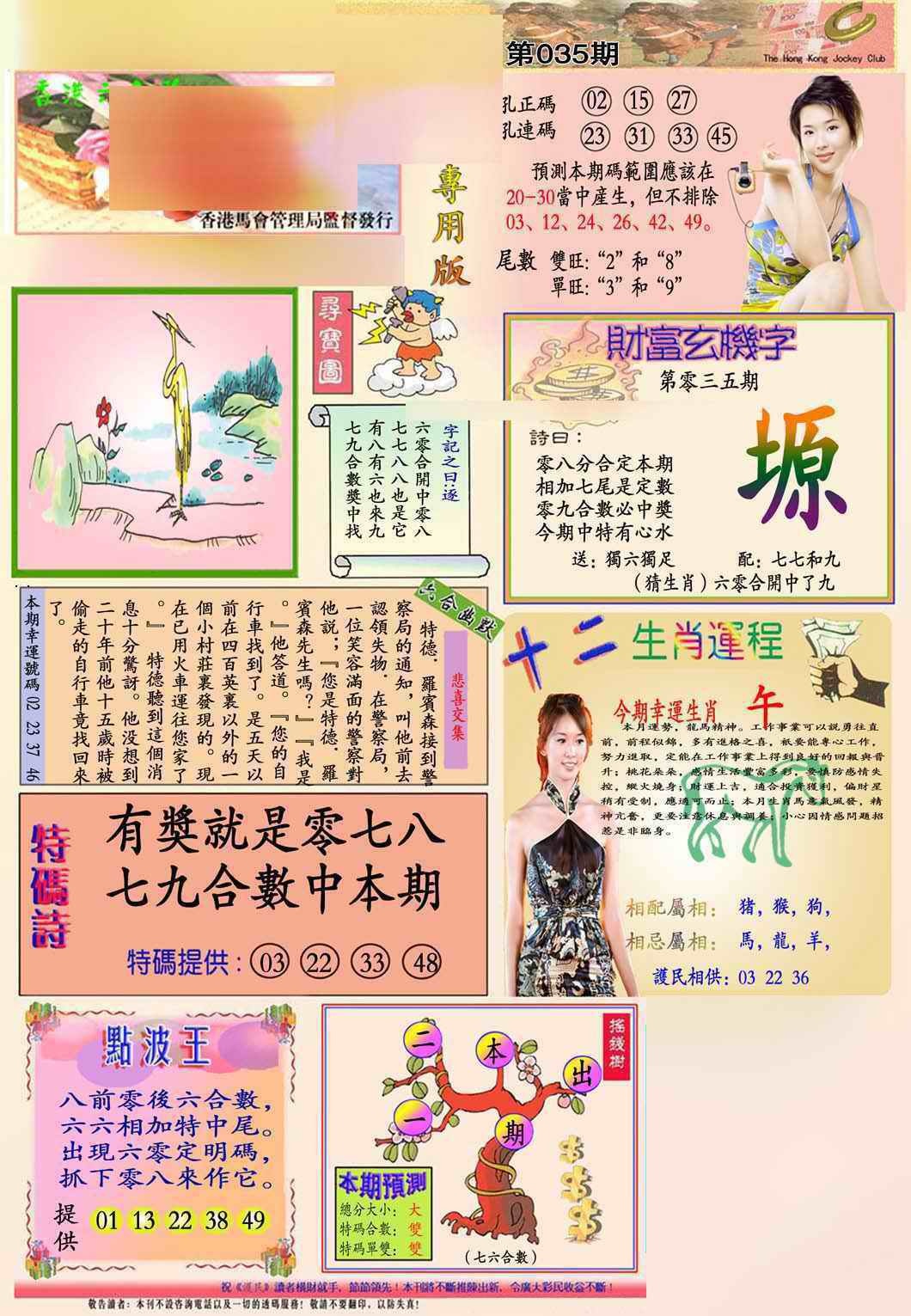 035期马经专用版(新图推荐)[图]